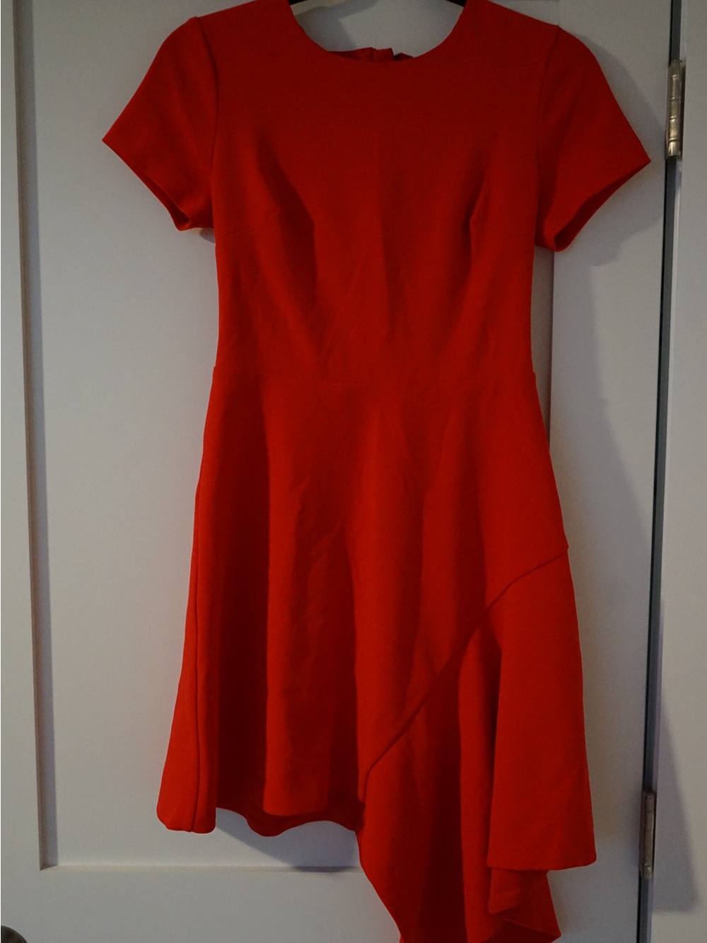 Slate & Willow Red Asymmetrical Short Sleeve Dress